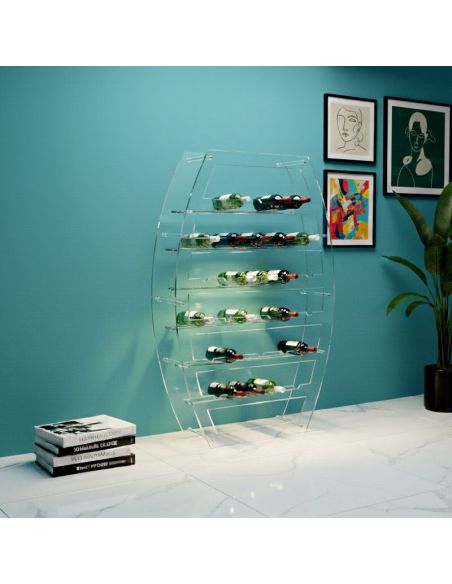 Portabottiglie vino da 30 posti in plexiglass Brandon
