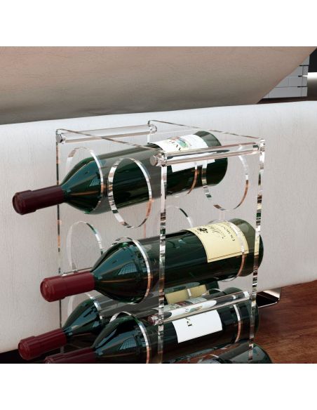 Portabottiglie vino da 8 posti in plexiglass Ivon