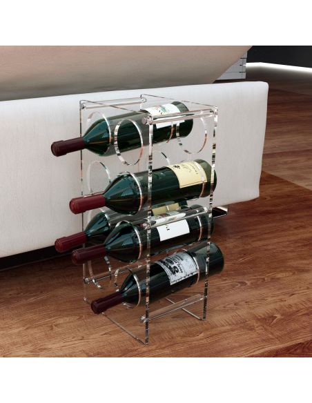 Portabottiglie vino da 8 posti in plexiglass Ivon
