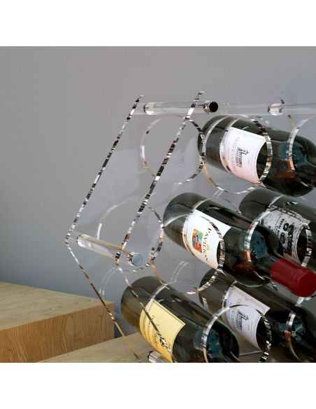 Portabottiglie vino da 8 posti in plexiglass Gleran