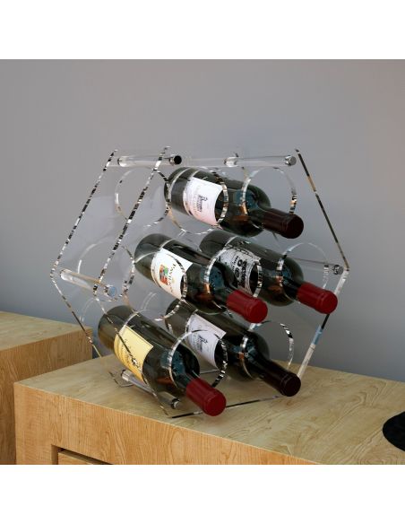 Portabottiglie vino da 8 posti in plexiglass Gleran