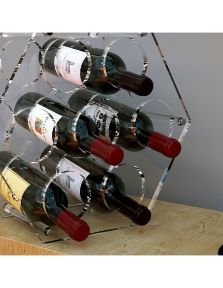 Portabottiglie vino da 8 posti in plexiglass Gleran