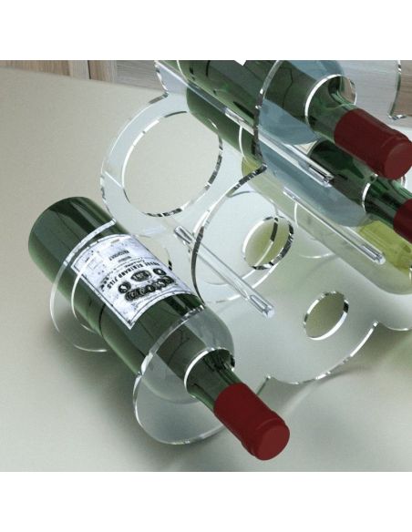 Portabottiglie vino da 6 posti in plexiglass Avel