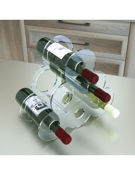 Portabottiglie vino da 6 posti in plexiglass Avel