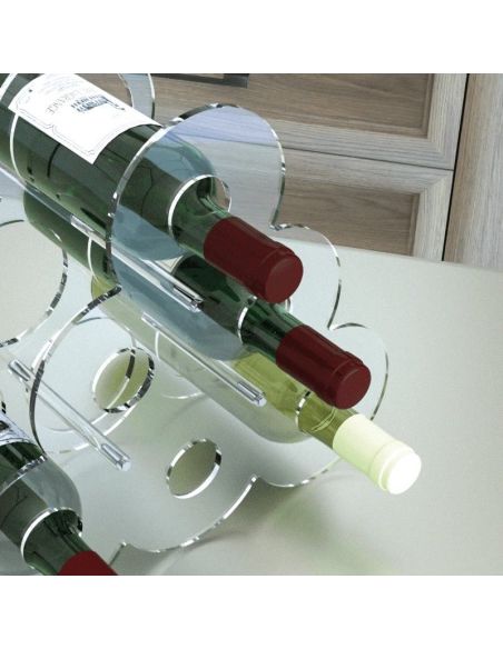 Portabottiglie vino da 6 posti in plexiglass Avel