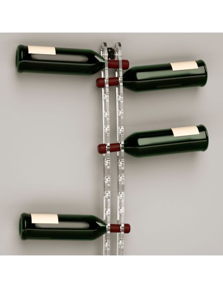 Portabottiglie da parete da 17 posti in plexiglass Brian