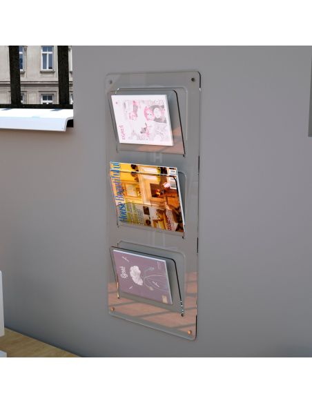 Portariviste da parete in plexiglass Wally