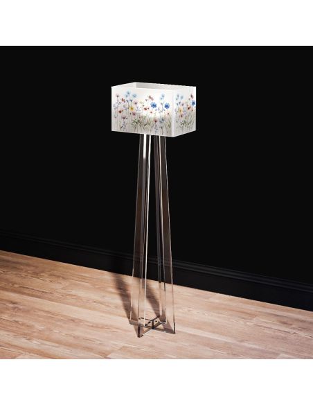 Lampada da terra in plexiglass trasparente Alisha