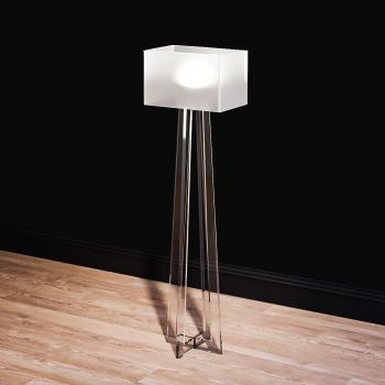 Lampada da terra in plexiglass trasparente Alisha