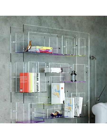Libreria moderna in plexiglass trasparente Jemma