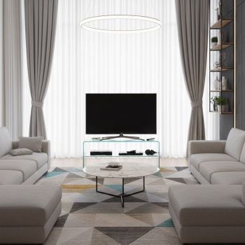 Porta TV in vetro curvato trasparente 110 cm Fancy 2