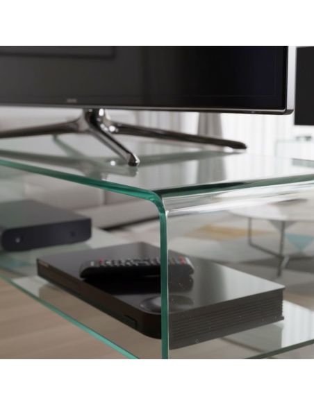 Porta TV in vetro curvato trasparente Fancy 130