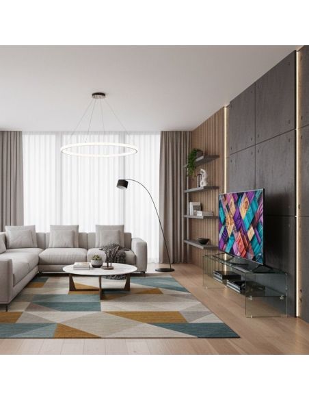 Porta TV in vetro curvato trasparente Fancy 130