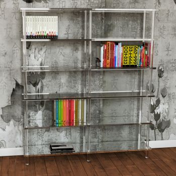 Libreria moderna in plexiglass trasparente Lauren