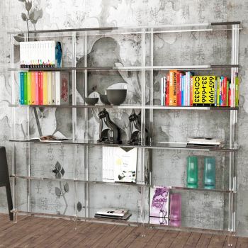 Libreria moderna in plexiglass trasparente Lauren 2