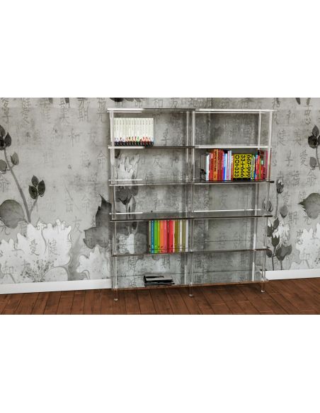 Libreria moderna in plexiglass trasparente Lauren