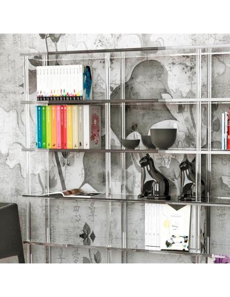 Libreria moderna in plexiglass trasparente Lauren