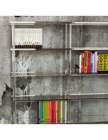 Libreria moderna in plexiglass trasparente Lauren
