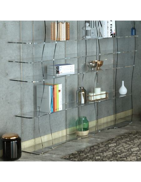 Libreria moderna in plexiglass trasparente Ocean