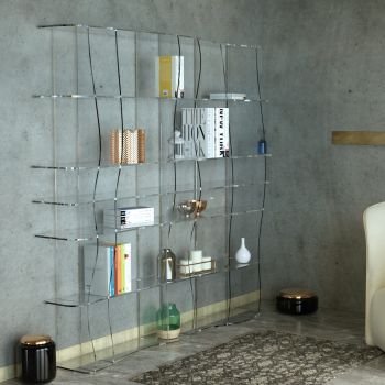 Libreria moderna in plexiglass trasparente Ocean 2