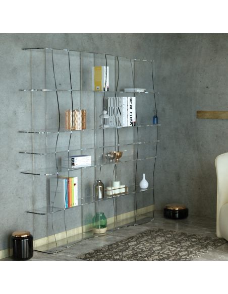 Libreria moderna in plexiglass trasparente Ocean