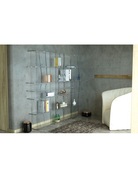 Libreria moderna in plexiglass trasparente Ocean