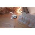 Comodino in plexiglass trasparente design moderno Bianka