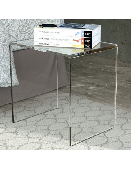 Comodino moderno in plexiglass trasparente Brooklyn