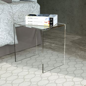 Comodino moderno in plexiglass trasparente Brooklyn