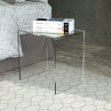 Comodino moderno in plexiglass trasparente Brooklyn