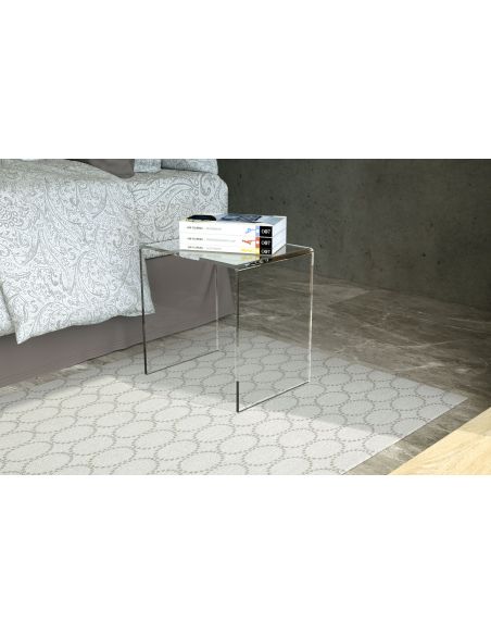 Comodino moderno in plexiglass trasparente Brooklyn