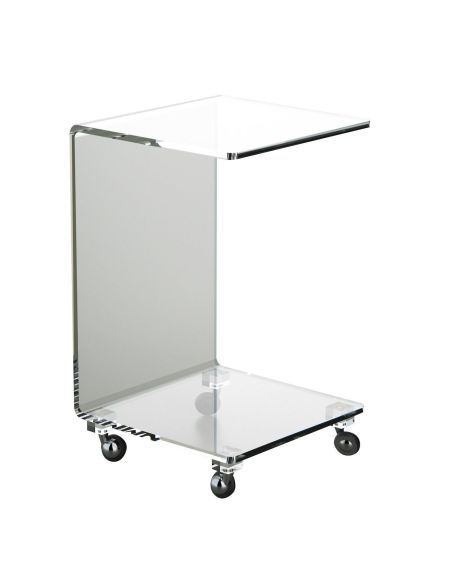 Comodino design moderno con ruote in plexiglass Breanna