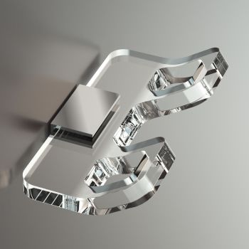 Appendiabiti da parete in plexiglass trasparente Casper Two