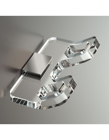 Appendiabiti da parete in plexiglass trasparente Casper Two