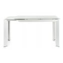 Tavolo allungabile moderno in metallo e vetro Riddal White