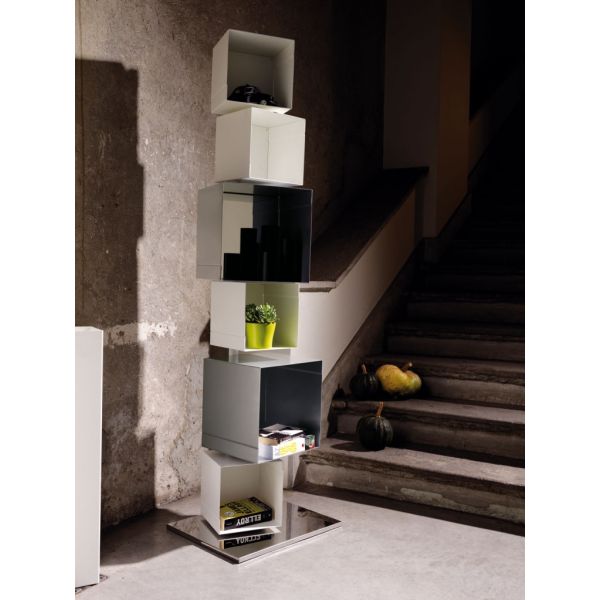 Libreria colonna verticale design moderno in acciaio Skatola sk22