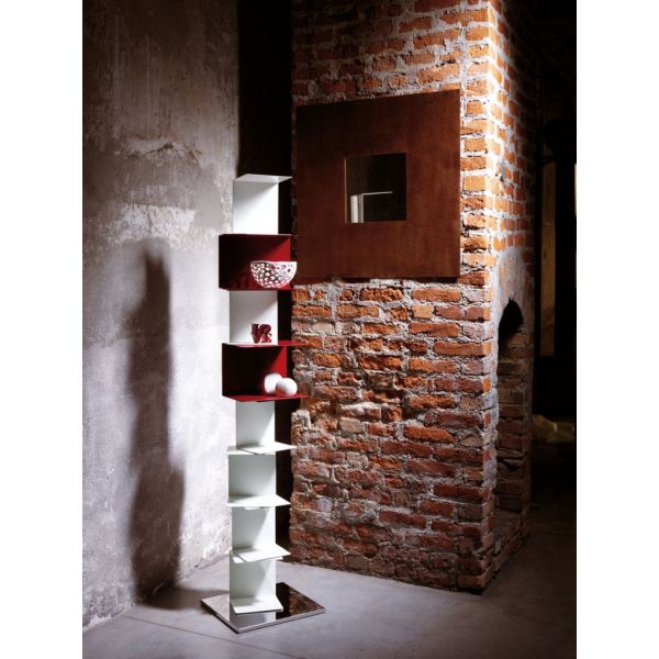 Libreria da terra a colonna con mensole in metallo Ghost st22