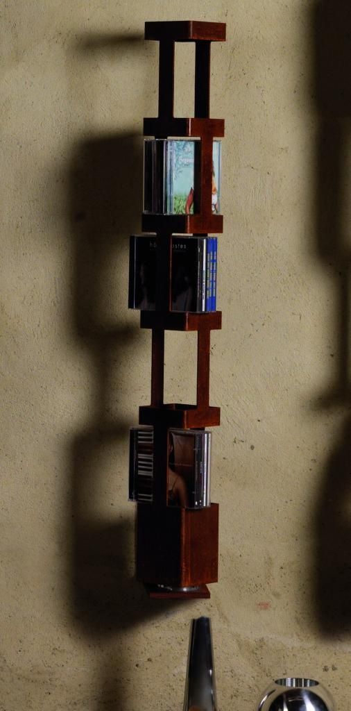 Atlantic Wave Torre Per CD In Acciaio E Legno Di Ciliegio - Porta 110 CD, Design Verticale, Nero Opaco, PN1316 - Foto 9