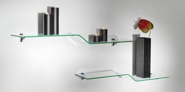 Mensole moderne in vetro curvato made in Italy