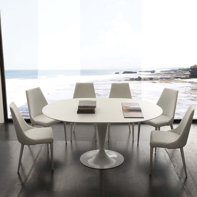 Tavolo rotondo allungabile in legno o metallo