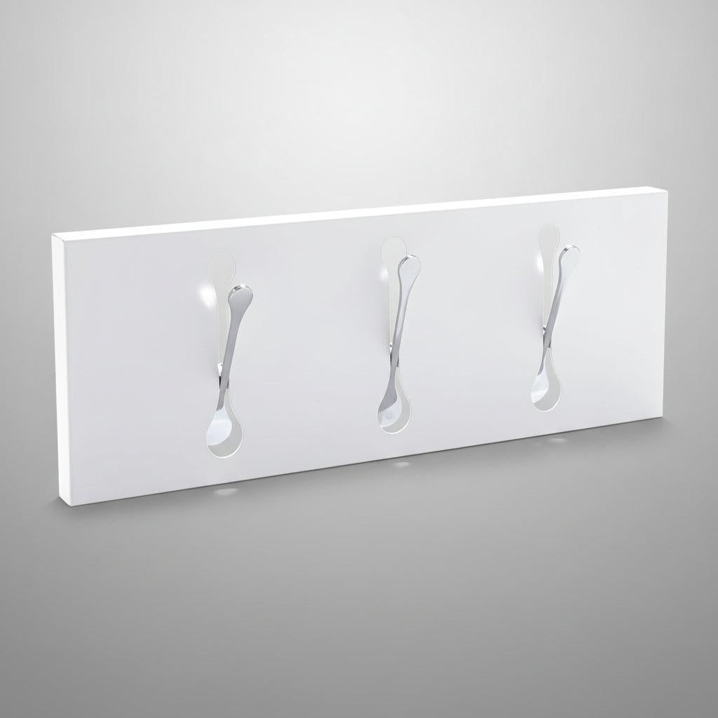Appendiabiti a muro in metallo Evan 3 White