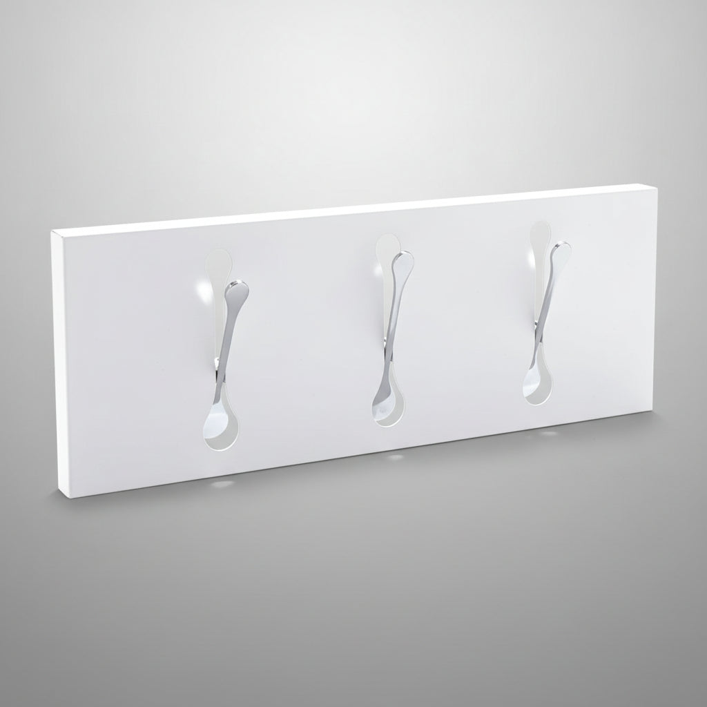 Appendiabiti a muro in metallo Evan 3 White
