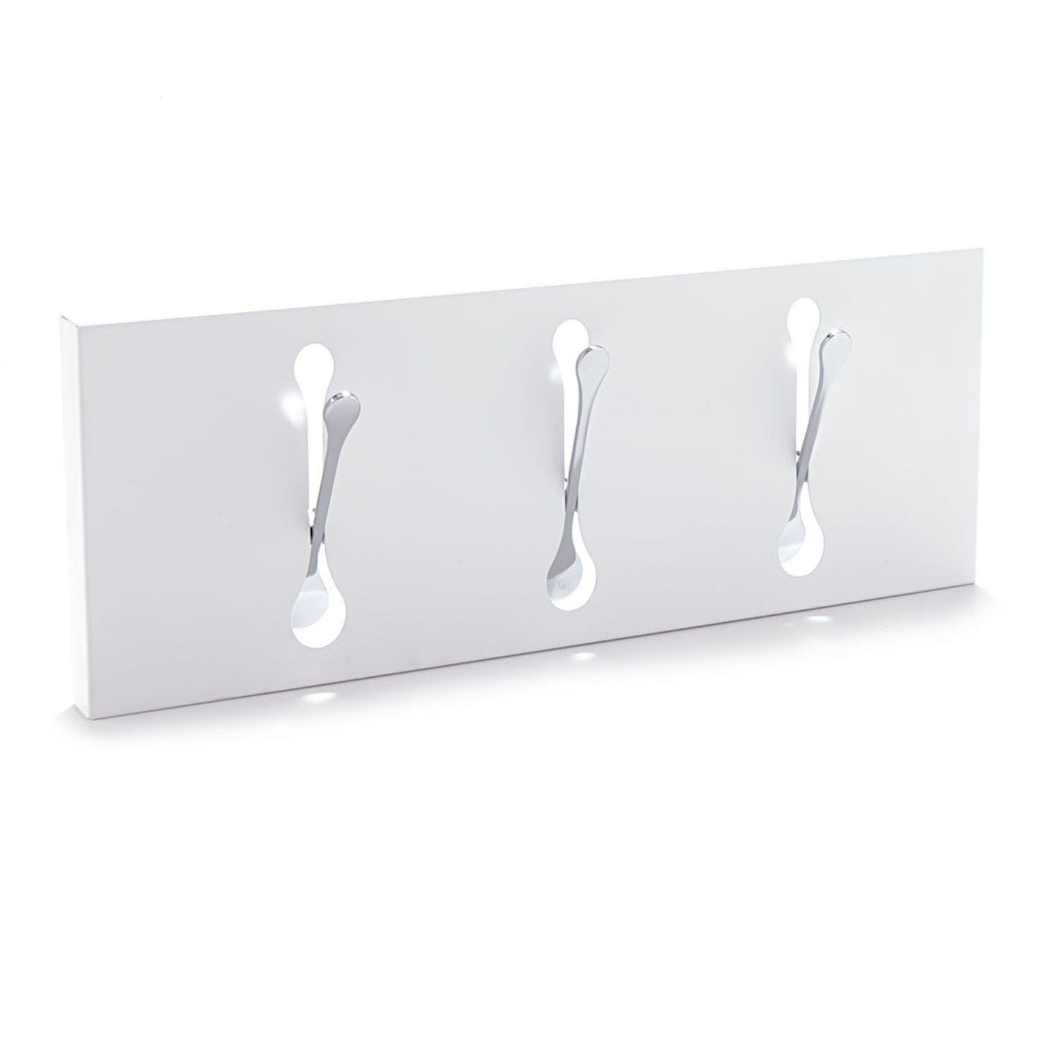 Appendiabiti a muro in metallo Evan 3 White