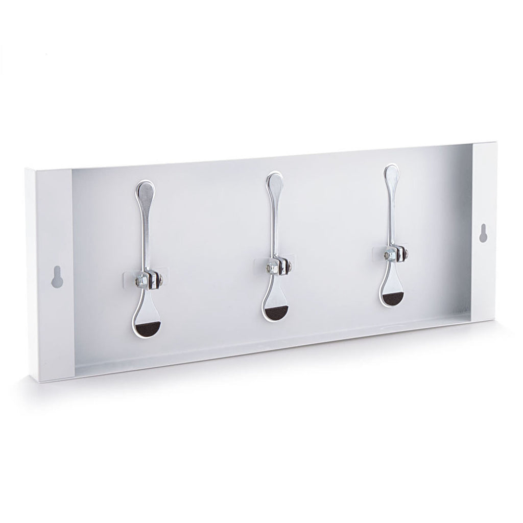 Appendiabiti a muro in metallo Evan 3 White