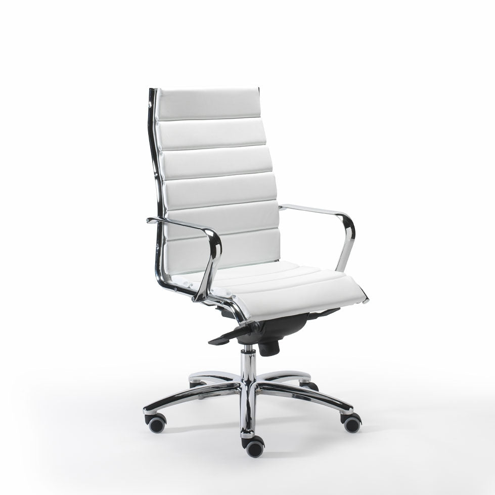 Poltrona da ufficio presidenziale in ecopelle o pelle Matrix