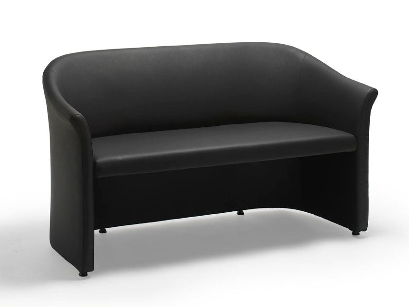 Divano 2 posti per sala attesa in acciaio ecopelle o pelle 125 cm Sirius