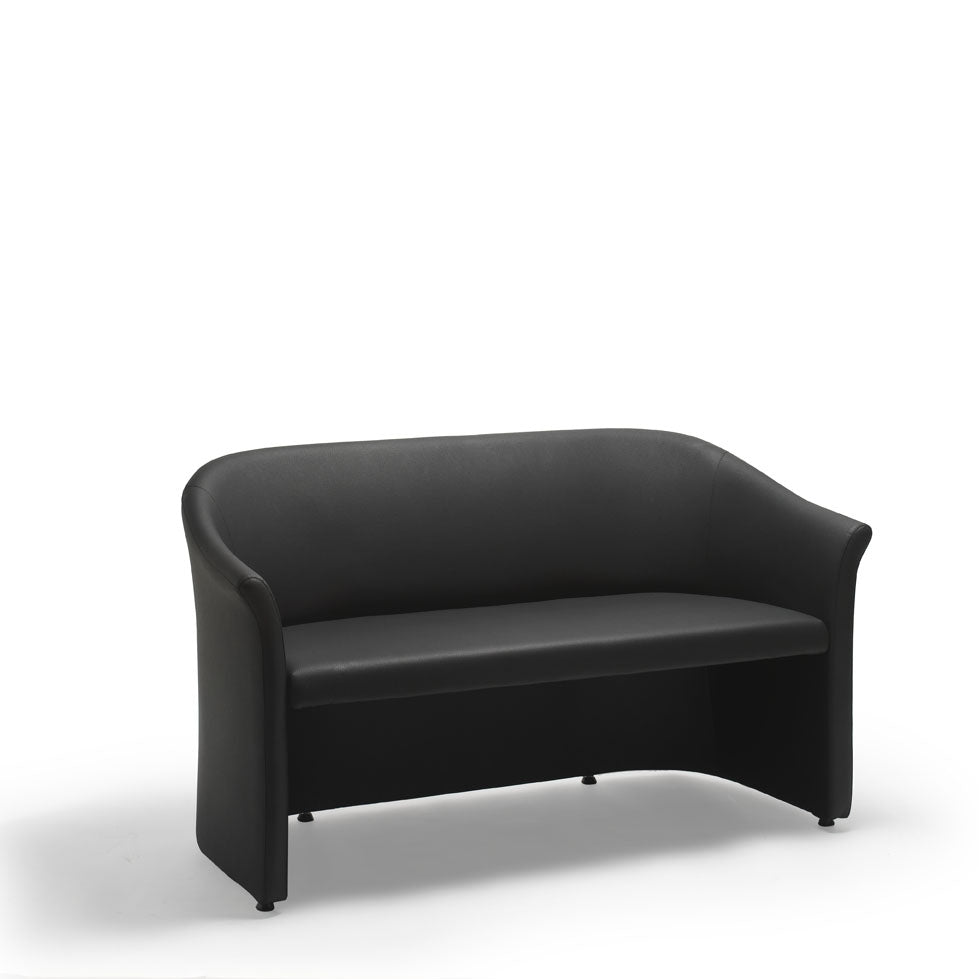 Divano 2 posti per sala attesa in acciaio ecopelle o pelle 125 cm Sirius