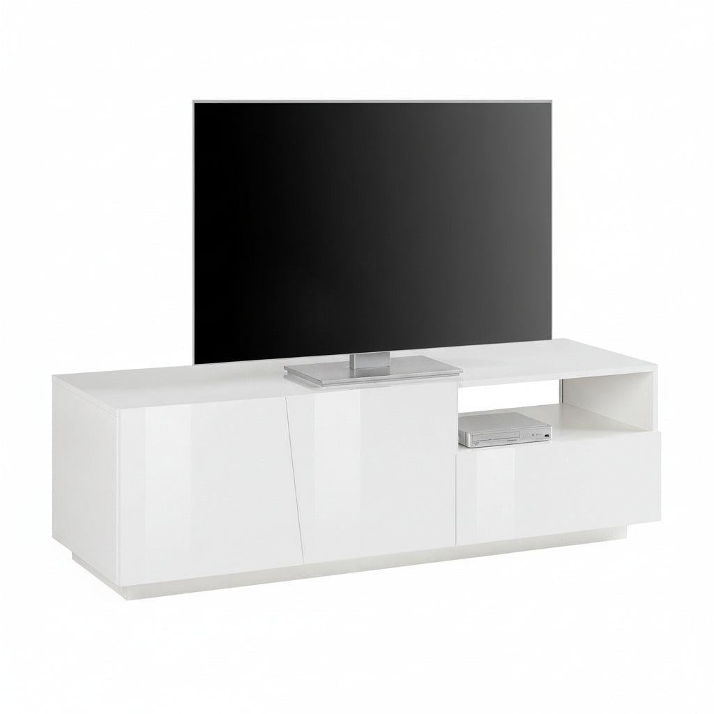 Madia porta TV design moderno Annabel 2A/1C/1V White