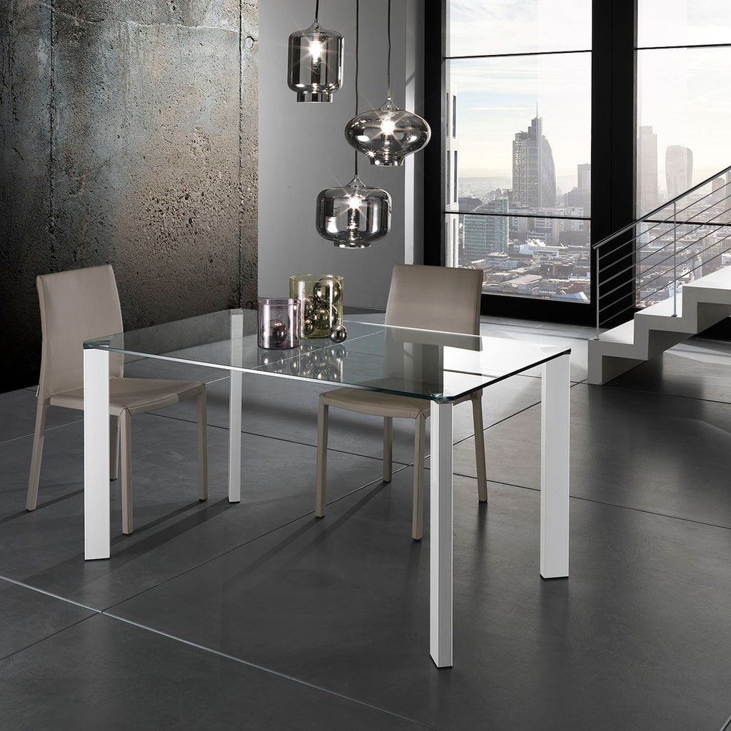 Tavolo scrivania vetro per ufficio 140x80cm Roxanne