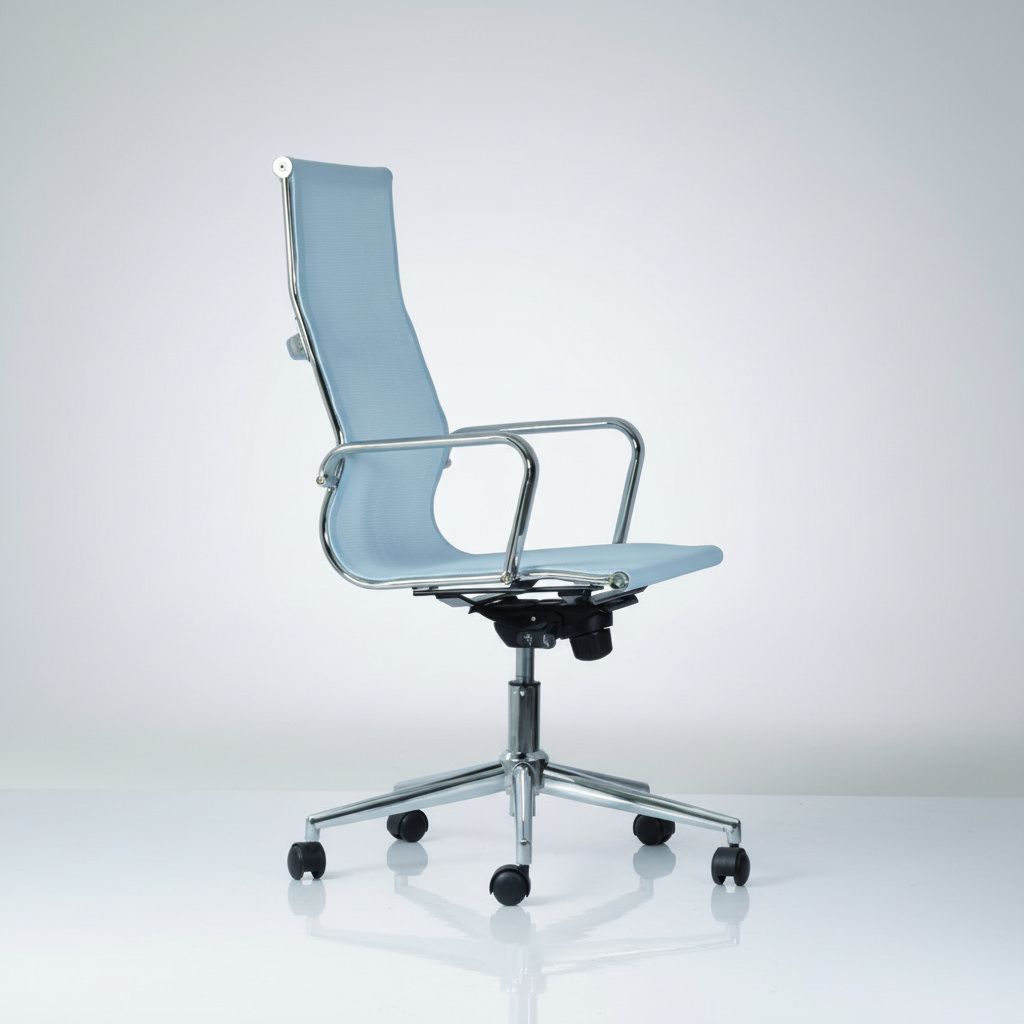 Poltrona ufficio direzionale con schienale alto e braccioli in rete bianca o nera WH